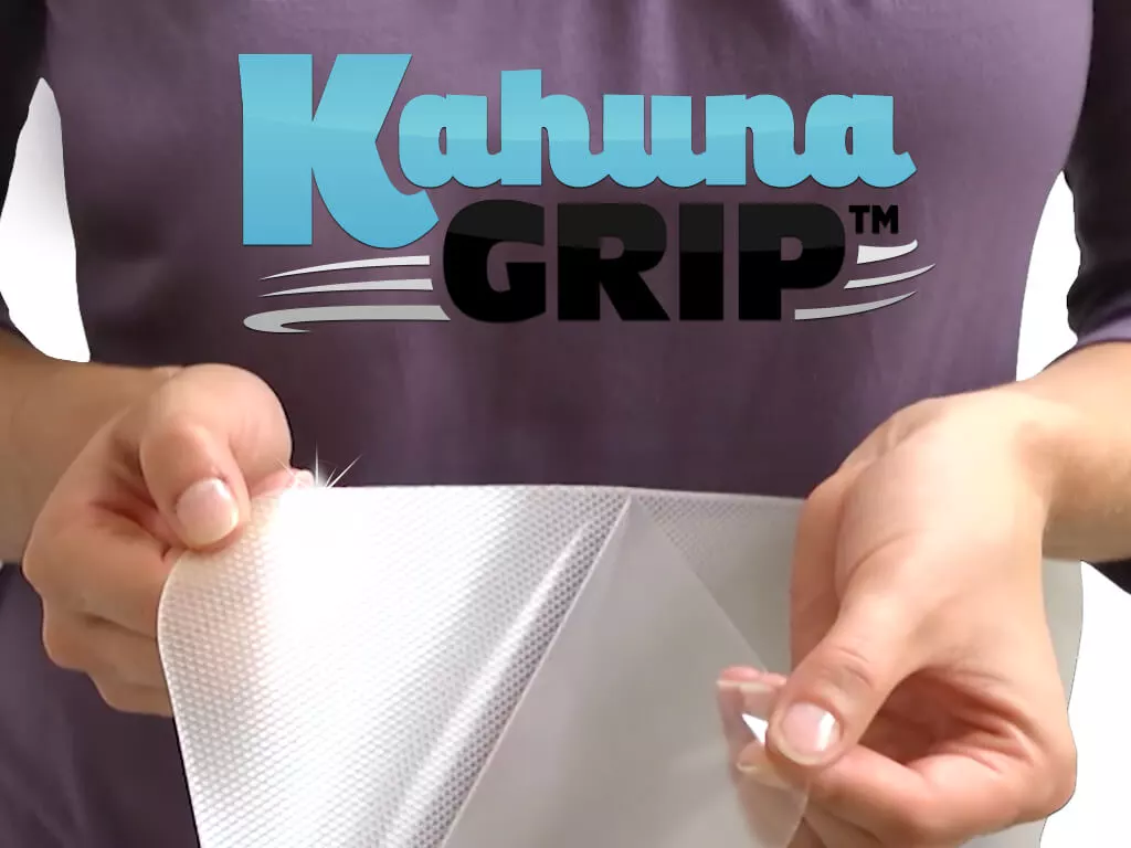 VersaTraction's Kahuna Grip Bathmat Palm Frond White 