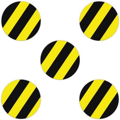 VersaTraction 5" x 5" Marine & Industrial Circle Traction Treads - Black Yellow