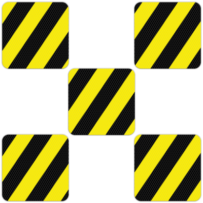 VersaTraction 5" x 5" Marine & Industrial Square Traction Treads - Black Yellow