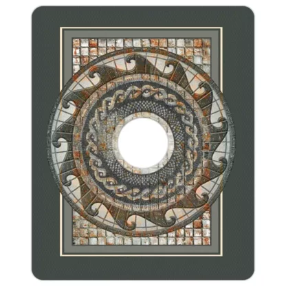 Kahuna Grip Mosaic Medallion Shower Mat with 6" Drain Hole