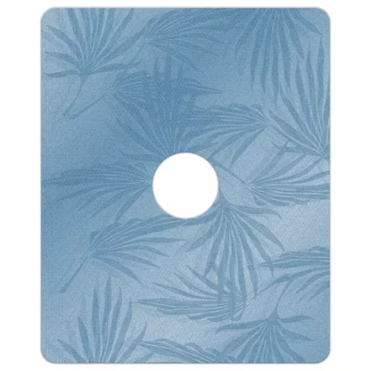 Kahuna Grip Palm Frond Blue Shower Mat with 6" Drain Hole
