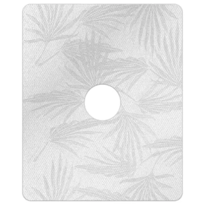 Kahuna Grip Palm Frond White Shower Mat with 6" Drain Hole